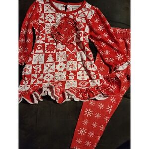 Jelly the pug Christmas winter snowflake dress and leggings 3t